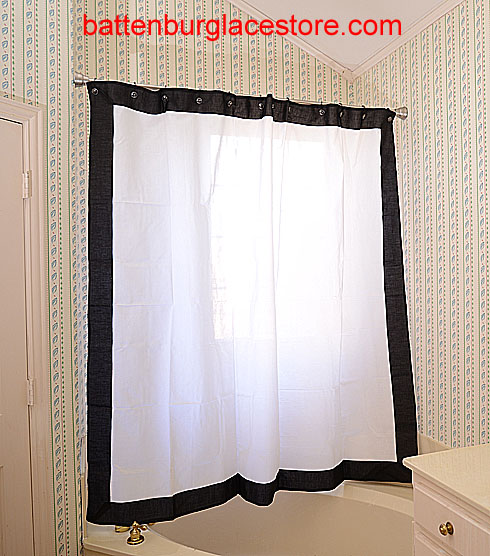 Hemstitch Shower Curtain Black border